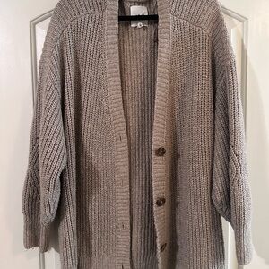 Aerie Taupe Knit Cardigan